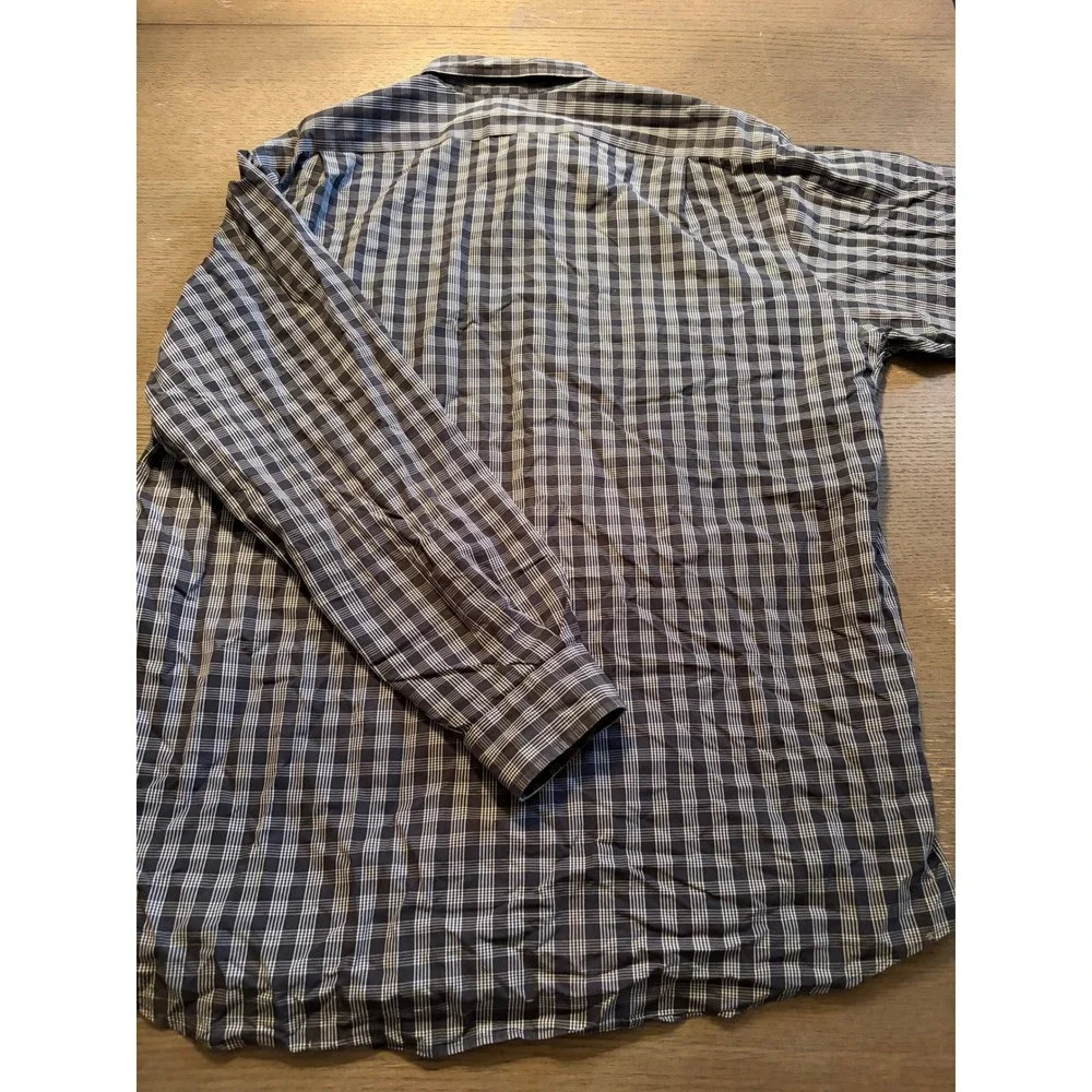 Polo Ralph Lauren Mens Navy Blue White Plaid Button Down Shirt Long Sleeve XL